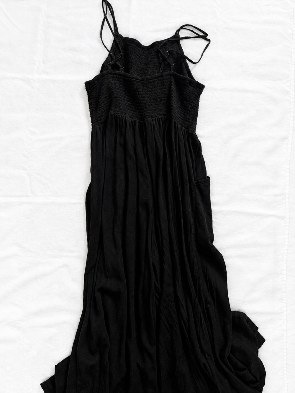 American Eagle Black Smocked Wide Leg Jumpsuit XL
